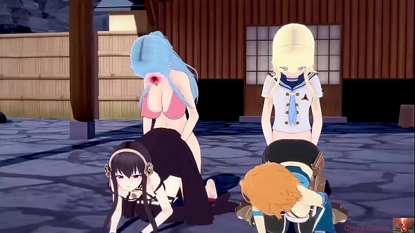Futurari Fantasy: Aqua Ateno fucks Yor Forger in a foursome orgy using a vibrater in koikatsu charastudio (19 year old cosplayers)