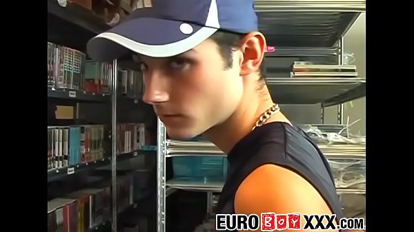 Dirty Euro twinks blow and bang at work  