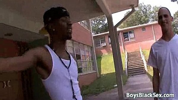 Black boy and white guy in interracial gay scene 20
