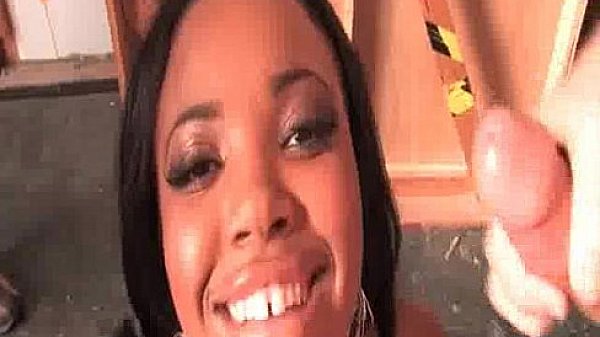 Black Babe Drowning in Cum