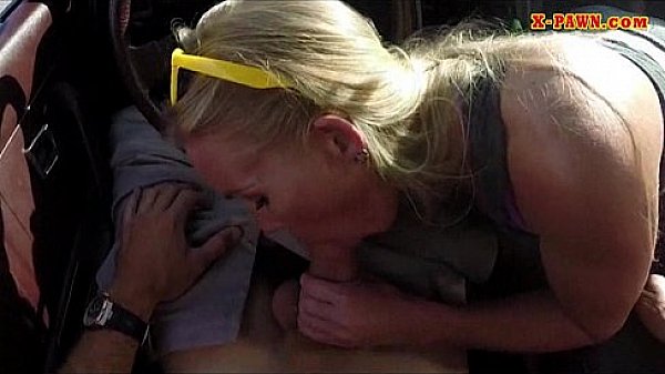 Lustful blonde bimbo sells herself for a fuck on tape