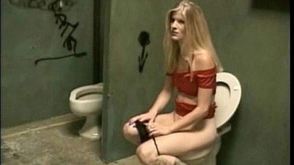 Lewd chick hard fucked in toilet  