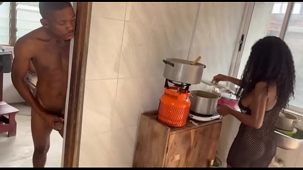 Newly married couple having Passionate Sex in The Kitchen