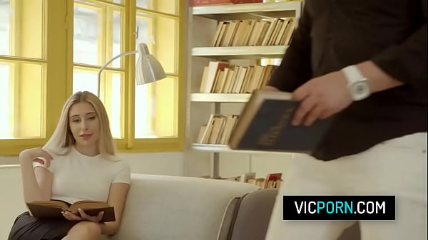 Hot blonde teen side fuck with her horny professor