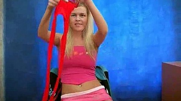 Nasty chick in red pantyhose