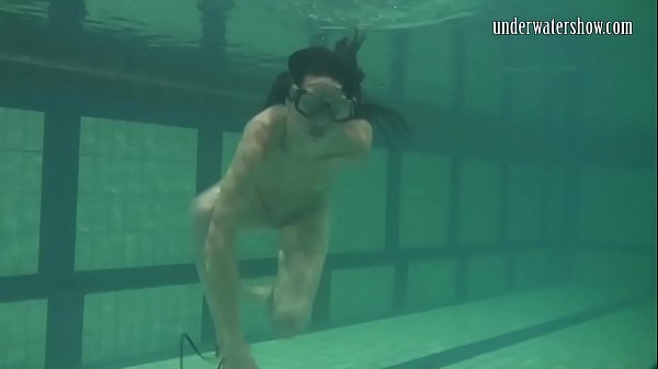 Swimming pool babe Kristina strips nude  