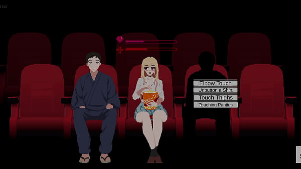 parte 3 - Estranho come&ccedil;a a excitar garota loira no cinema e fode ela ao lado do amigo que n&atilde;o percebe  (H game) My Dress-Up Darling in Cinema  