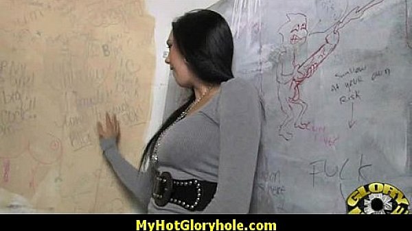 Hottie sucks and fucks black cock for cusmhot at gloryhole 10
