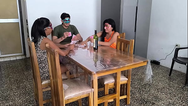 They were playing cards and then they started getting really horny. The grape juice turned them into sluts and they showed their buttocks.