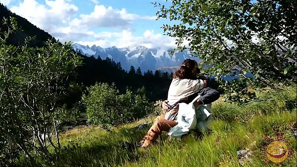 Deepthroat and sloppy blowjob by two amateur hikers!