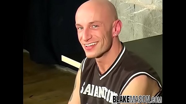 Bald British jock jerking off big cock solo