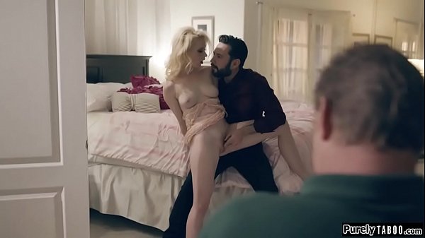 whores out his teen in order to pay his debt.A new client arrives and has a pervy wish.When they enter the room he grabs a chair and sits while the client starts rubbing his teen.Hes made to watch while shes throats and fucked ifo him