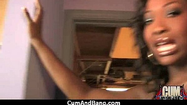 Busty Ebony Whore Gangbanged And Covered In Cum 5