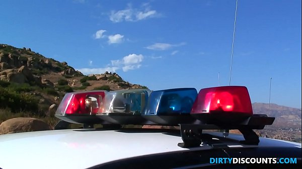 Busty stunner outdoors