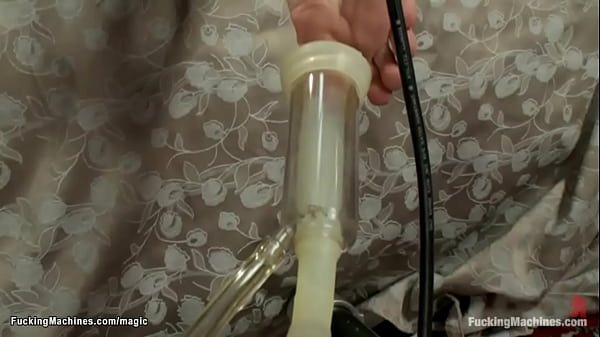 Super hot big tits brunette babe with tattooed body Gia DiMarco gets fucking machine in wet pussy then shoves it up her oiled round ass in bed