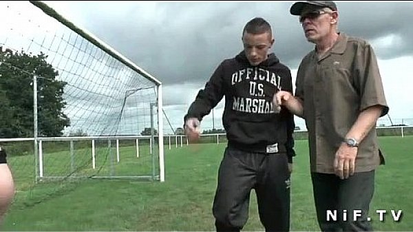 French anal fucked in threesome outdoor  