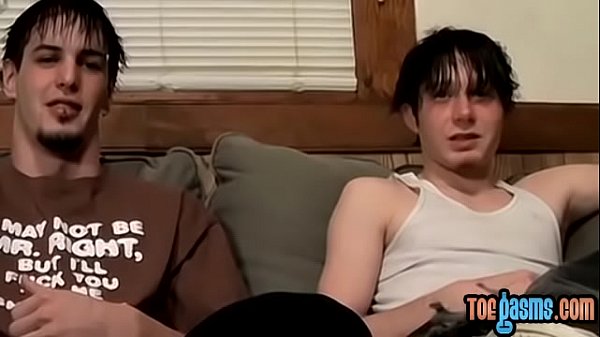 Straight foot fetishists caressing dick