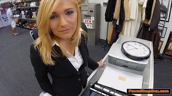 Blonde MILF tries to enjoy Pawnshop owners cock for cash