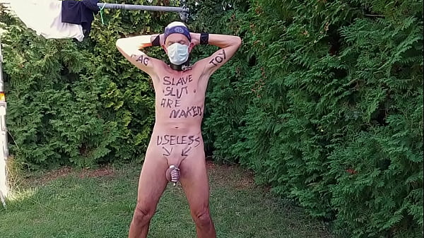 homemade hardcore gay serf fag slut presented outside from his master as public sex and fucktoy for friends and guests 