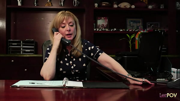 This girl came to a job interview but ended up picking a boss lady on the office furniture  