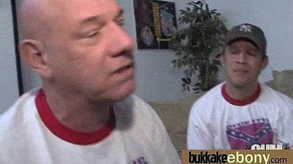 Ebony babe sucks too many white cocks 9