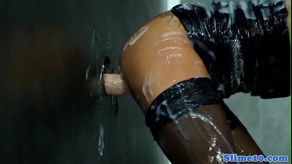 Euro beauty covered with gallons of jizz