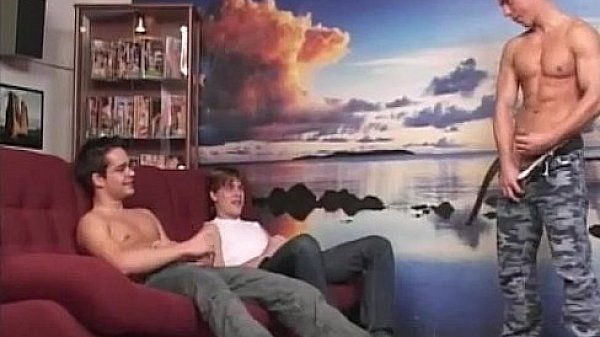 Threesome of hot muscle gay teens