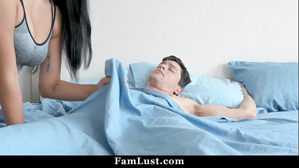 Stepsister Starts Therapy Session by Stroking His Cock While He Rests - Famlust