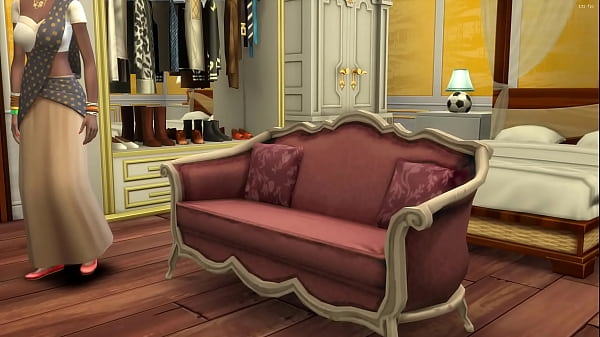 Indian step mom shares the bed with her son in the hotel room because they couldn't find any other free rooms - Asian stepmother and stepson 