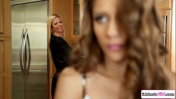 Teen stepdaughter is doing what her stepmom wants in order to hang out with friends.The milf lets her rim her ass before licking her shaved pussy.  