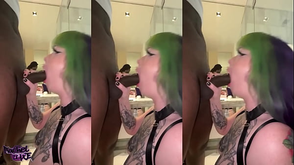Goth Pawg Sucking & Riding MONSTER BBC Footjob Finish
