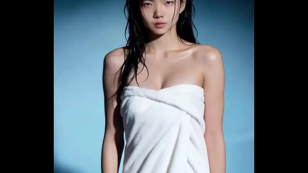 年轻女孩刚刚洗完澡