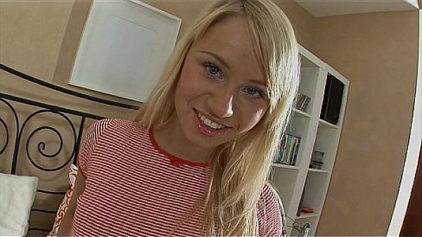 Blonde college girl in her first time sex on camera