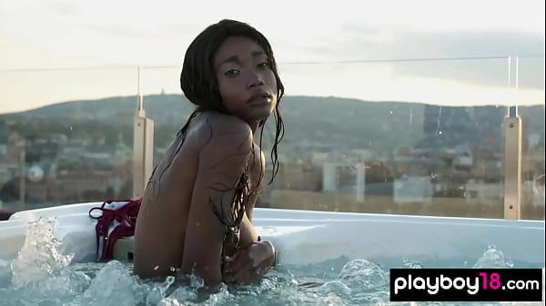 Bombastic black teen hottie posing naked outdoor for Playboy  