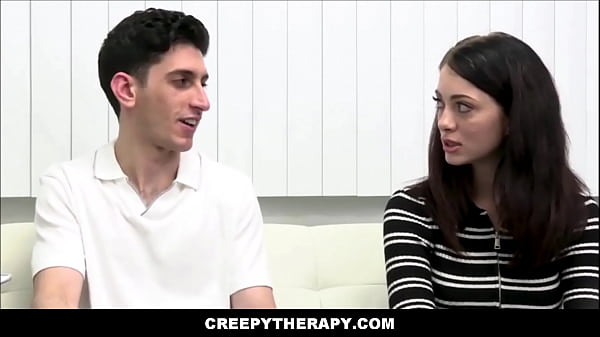 CreepyTherapy - Big Ass MILF Therapist Family Sex Therapy With Teen Step Sister And Step Brother In Office  