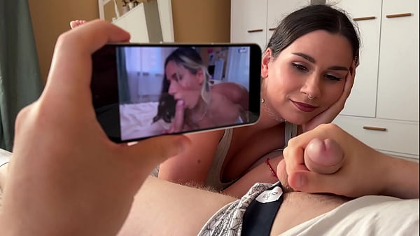 Stepsister Caught me Jerking off and Helped me Cum on Her Face