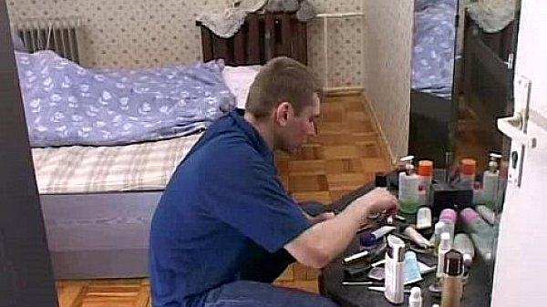 Old fat gilf helps young boy  