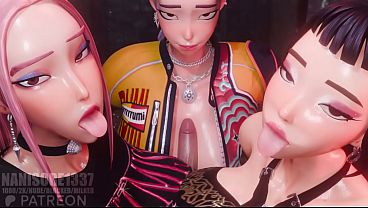 Huntrix Trio Titjob Rule34 3D  