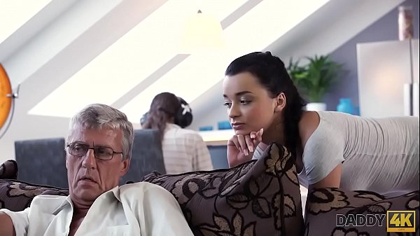 DADDY4K. Boyfriend is busy so why babe has sex with his old father 