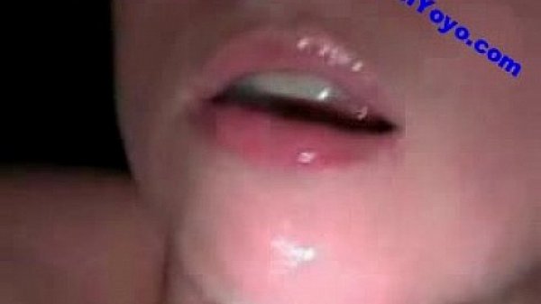 Cute girl gets huge load in mouth.  