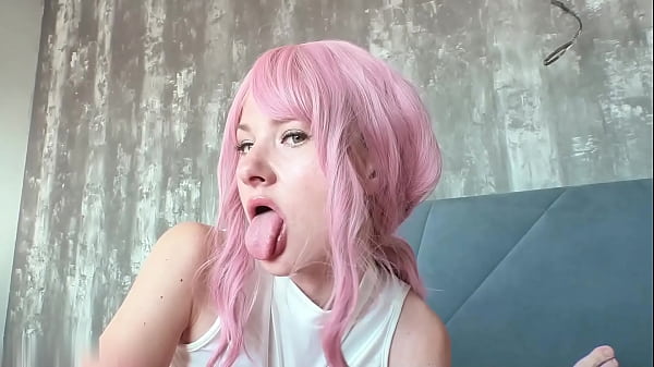 Sweet Slut with Natural Tits Deepthroat Big Cock till Cum Swallow  