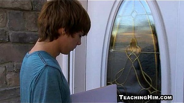 Horny twink sucking a mature studs hard cock