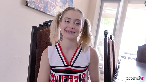 Cute Pigtails Cheerleader Teen with Braces give RImjob and get Fucked while play with Hitachi by older Guy