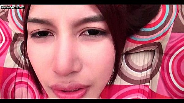 Pretty shemale taking white dildo in her ass