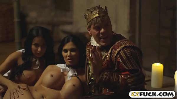 Two sexy women likes nasty threesome action outdoors