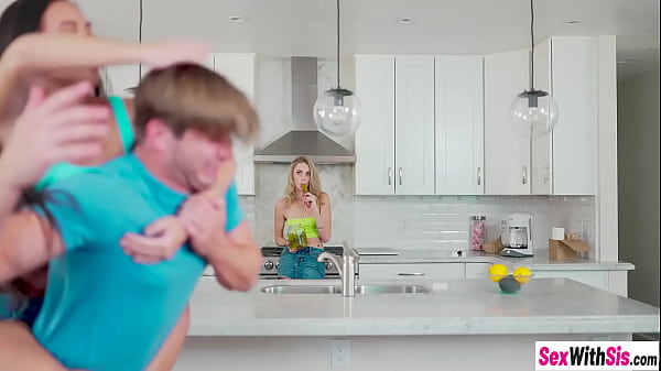 SexWithSis.com - Sexy babe with small tits Kyler Quinn masturbated while hot teen stepsister Kimmy Kimm enjoyed rough sex and both babes got fucked hard 