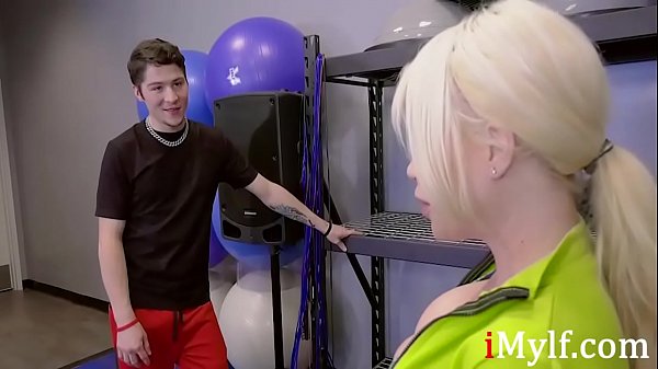 Bossy MILF and gym sex