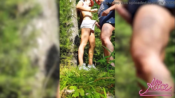 Wife Doggy Fucking and Deep Sucking in Forest - Cum Inside