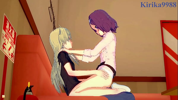 Rin Toyama and Ko Yagami intense lesbian play and futanari sex. - New Game! Hentai