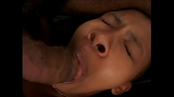 Black babe Briana gets hardcore pussy fuck on the sofa with two dicks